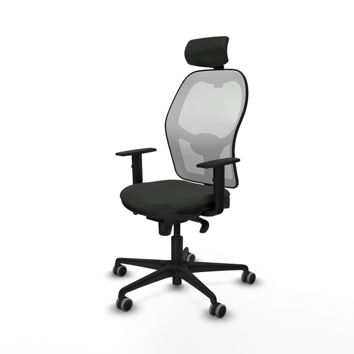 PIQUERAS Y CRESPO Silla de oficina Jorquera con mecanismo Sincro, Tela Negra y Malla Blanca PIQUERAS Y CRESPO Silla de oficina Jorquera con mecanismo Sincro, Tela Negra y Malla Blanca