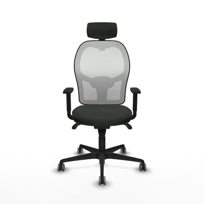 PIQUERAS Y CRESPO Silla de oficina Jorquera con mecanismo Sincro, Tela Negra y Malla Blanca PIQUERAS Y CRESPO Silla de oficina Jorquera con mecanismo Sincro, Tela Negra y Malla Blanca