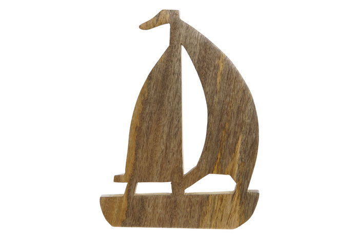 DKD Home Decor Decoración de Velero Azul en Madera de Mango