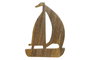 DKD Home Decor Decoración de Velero Azul en Madera de Mango