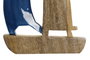 DKD Home Decor Decoración de Velero Azul en Madera de Mango
