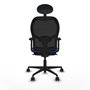 PIQUERAS Y CRESPO Silla de oficina Jorquera con mecanismo Sincro, Azul y Negro