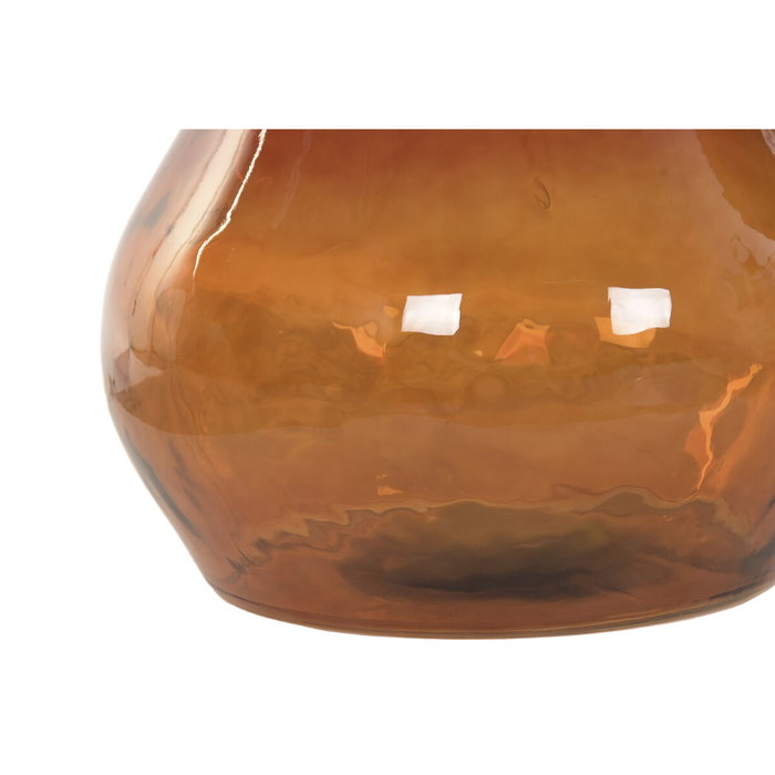 DKD Home Decor Jarrón de Cristal Reciclado Orgánico Ámbar