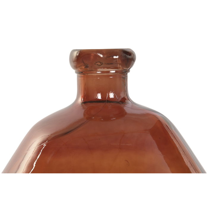 DKD Home Decor Jarrón de Cristal Reciclado Orgánico Ámbar