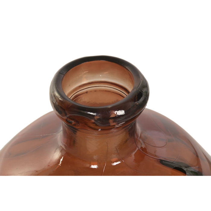DKD Home Decor Jarrón de Cristal Reciclado Orgánico Ámbar