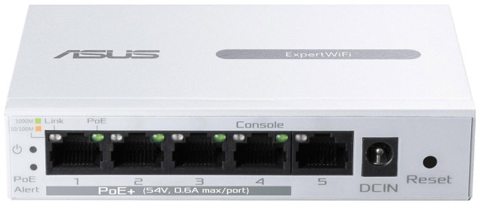 ASUS ExpertWiFi EBP15 Switch Gestionado 5 Puertos Gigabit PoE Blanco