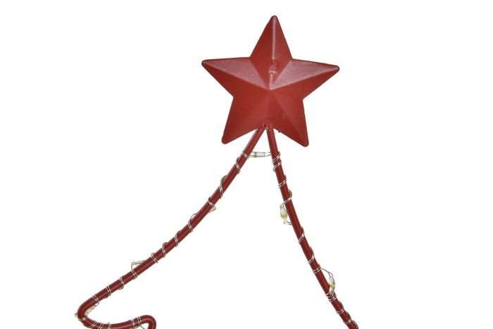 DKD Home Decor Árbol Navidad Tradicional Rojo 7 x 38 x 15 cm (4 Unidades)