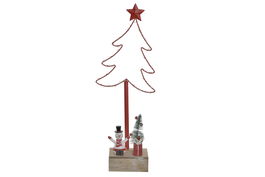 DKD Home Decor Árbol Navidad Tradicional Rojo 7 x 38 x 15 cm (4 Unidades)