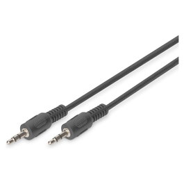 ASSMAN/DIGITUS Cable de Conexión de Audio Estéreo 3,5mm Macho a Macho 1,5m Negro