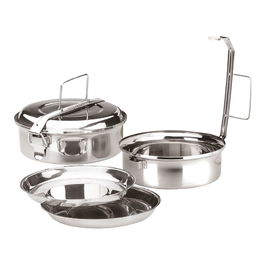 Ibili Fiambrera de Acero Inoxidable con 2 Platos ø16 cm