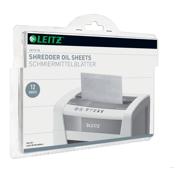 Leitz Pack de 12 hojas lubricantes para destructoras Leitz Pack de 12 hojas lubricantes para destructoras