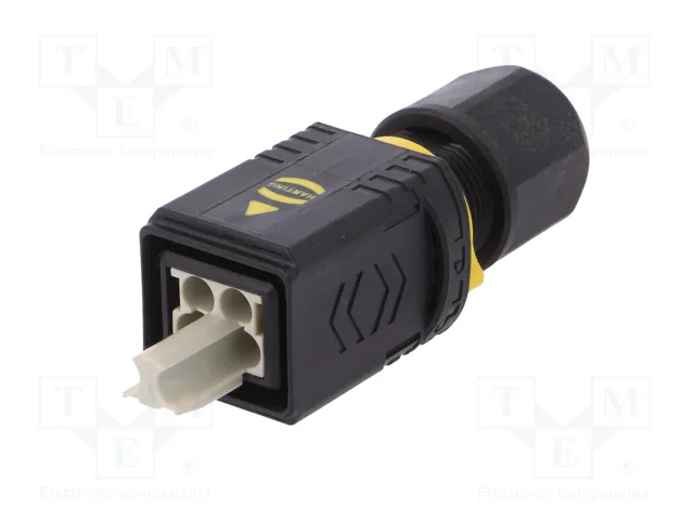 HARTING Conector industrial rectangular macho de 4 pines
