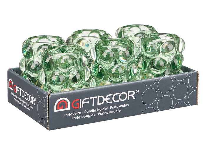 Giftdecor Portavela Bola Verde 8.4x12.5x8.4 cm (Set de 12) Giftdecor Portavela Bola Verde 8.4x12.5x8.4 cm (Set de 12)
