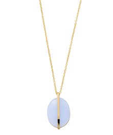 Skagen SKJ1578710 Collar de Acero Inoxidable con Vidrio Marino Azul, Dorado