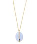 Skagen SKJ1578710 Collar de Acero Inoxidable con Vidrio Marino Azul, Dorado