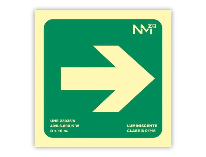 Archivo 2000 Señal Informativa Flecha Derecha PVC Verde Luminiscente 224x224 mm Archivo 2000 Señal Informativa Flecha Derecha PVC Verde Luminiscente 224x224 mm