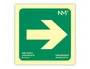 Archivo 2000 Señal Informativa Flecha Derecha PVC Verde Luminiscente 224x224 mm