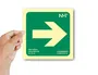 Archivo 2000 Señal Informativa Flecha Derecha PVC Verde Luminiscente 224x224 mm