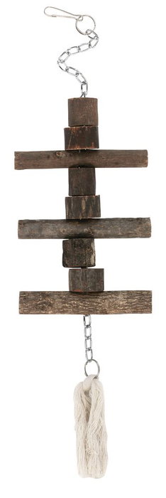 Kerbl Juguete Madera Natural para Pajaros 40cm con Cadena y Clip Kerbl Juguete Madera Natural para Pajaros 40cm con Cadena y Clip