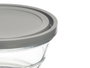 Vivalto Set 5 Fiambreras Redondas Gris 22x22x12cm Cristal 2.4L 1.1L 600ML 280ML 180ML (Set de 6)