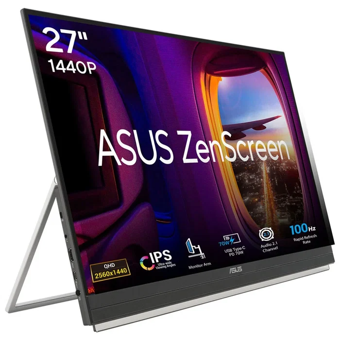 Asus ZenScreen MB27ACF Monitor Portátil 27 pulg QHD IPS 100Hz Black