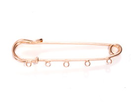 Innspiro Aguja broche metálica dorada de 5 anillas, 75,0x15,3mm (2 unidades)​