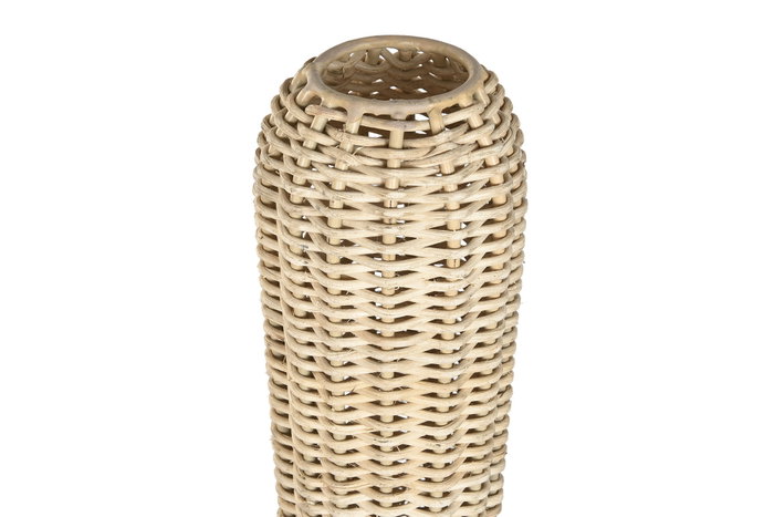 DKD Home Decor Lámpara de pie de ratán y hierro Natural