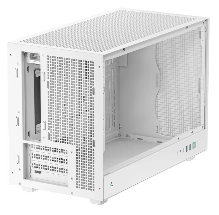 DeepCool CH260 WH - Caja de PC Micro Torre Blanco, Compatible con micro-ATX, Mini-ITX, para Gaming, con Ventana Lateral de Vidrio Templado y Soporte para Radiador 360mm