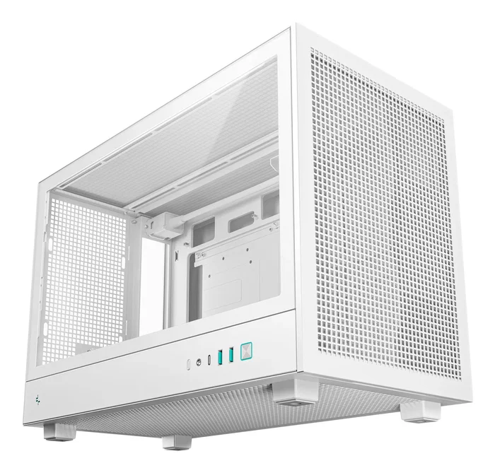 DeepCool CH260 WH - Caja de PC Micro Torre Blanco, Compatible con micro-ATX, Mini-ITX, para Gaming, con Ventana Lateral de Vidrio Templado y Soporte para Radiador 360mm