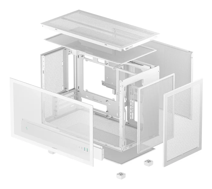 DeepCool CH260 WH - Caja de PC Micro Torre Blanco, Compatible con micro-ATX, Mini-ITX, para Gaming, con Ventana Lateral de Vidrio Templado y Soporte para Radiador 360mm