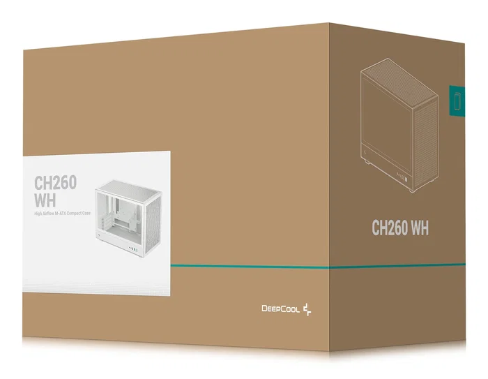DeepCool CH260 WH - Caja de PC Micro Torre Blanco, Compatible con micro-ATX, Mini-ITX, para Gaming, con Ventana Lateral de Vidrio Templado y Soporte para Radiador 360mm