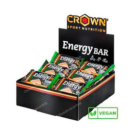 CROWN SPORT NUTRITION Energy Barritas Energéticas Vegan Salty Peanut Sabor Cacahuete Salado - Pack de 12 Unidades de 60g