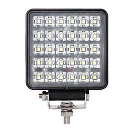 Faro de Trabajo LED Cuadrado - 25W, 30 LEDs, 2700 Lm, Luz Fría 6000K, 9-32V, IP67, para Automoción, con Soporte e Interruptor