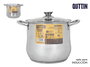 Inde Olla Acero Inoxidable con Tapa, 26 cm de Diámetro, Capacidad 12 Litros, Modelo New Neron (2 Unidades)
