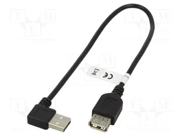 GOOBAY Cable USB 2.0 con conector USB A angular y USB A tomacorriente, 0,3m