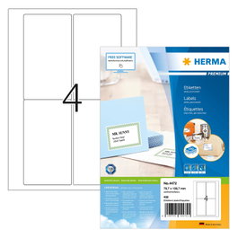 HERMA Etiquetas de dirección A4 blanco 78,7x139,7 mm 400 unidades