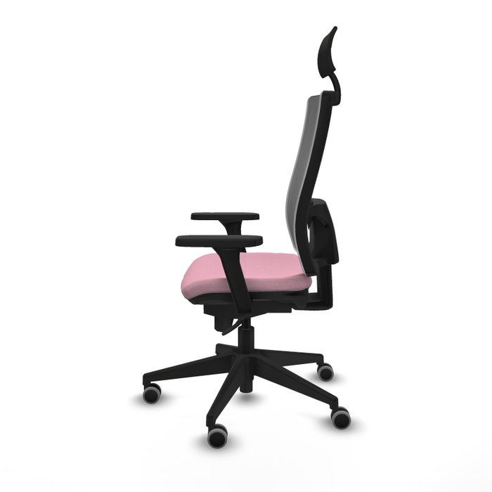 PIQUERAS Y CRESPO Silla de oficina Horna Rosa y Gris con Mecanismo Sincro PIQUERAS Y CRESPO Silla de oficina Horna Rosa y Gris con Mecanismo Sincro