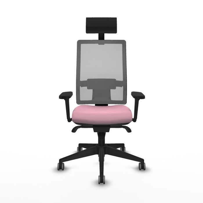 PIQUERAS Y CRESPO Silla de oficina Horna Rosa y Gris con Mecanismo Sincro PIQUERAS Y CRESPO Silla de oficina Horna Rosa y Gris con Mecanismo Sincro