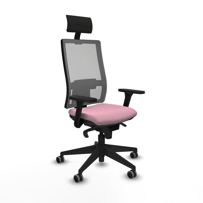 PIQUERAS Y CRESPO Silla de oficina Horna Rosa y Gris con Mecanismo Sincro PIQUERAS Y CRESPO Silla de oficina Horna Rosa y Gris con Mecanismo Sincro