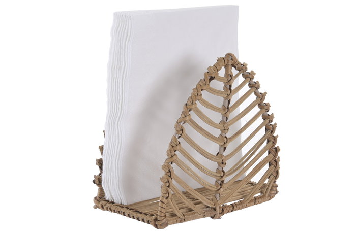 DKD Home Decor Servilletero de Ratán y Metal Marrón