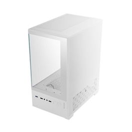 Mars Gaming Caja MicroATX MC-SE2W Blanco con Cristal Templado Frontal y Lateral, Ventilador RGB 120mm Incluido, Soporte RL 240mm, para Placas MicroATX/Mini-ITX (MCSE2)