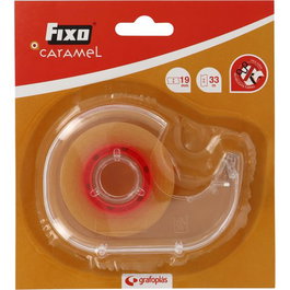 Cinta Adhesiva Fixo Caramel Rollo 33X19 Con Dispensador Blister (Set de 12)