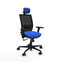 PIQUERAS Y CRESPO Silla de oficina Yunquera con mecanismo Sincro, Azul y Negro