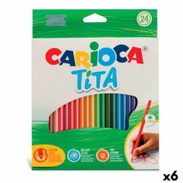 CARIOCA Lápices de Colores Tita Hexagonal Estuche de 24