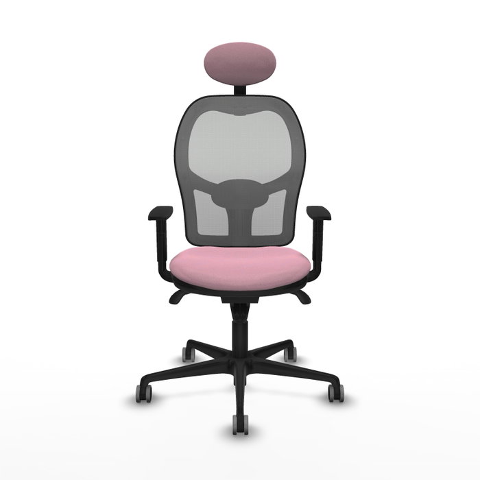 PIQUERAS Y CRESPO Silla de oficina Jorquera con mecanismo Sincro, Rosa y Gris