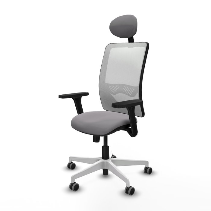 PIQUERAS Y CRESPO Silla de oficina Zulema Gris y Blanco con mecanismo Sincro