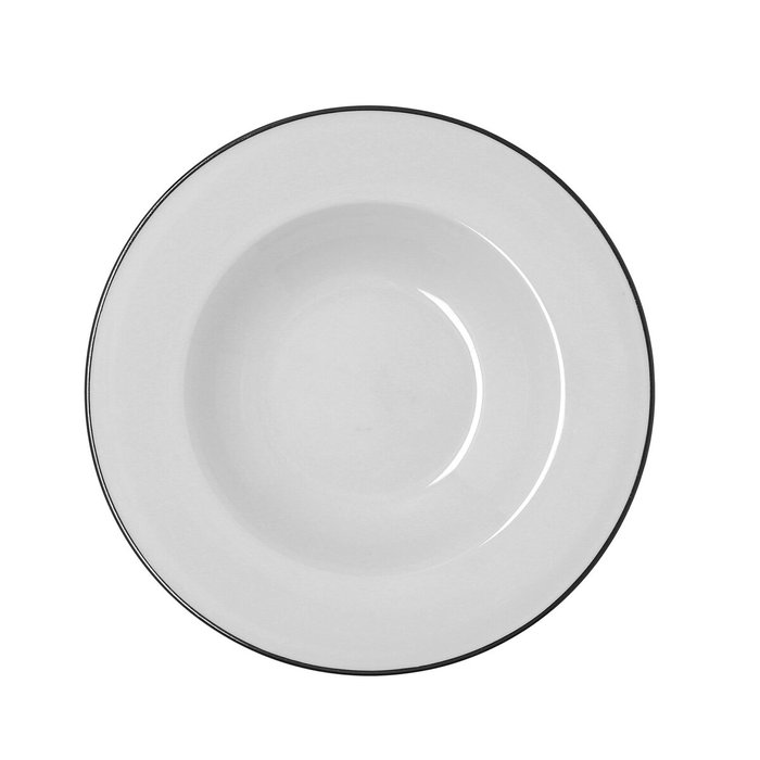 Plato Hondo Bidasoa Glacial Filo Blanco Cerámica Ø 23,5 cm (24 Unidades)