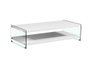 DKD Home Decor Mesa de Centro de Cristal Templado Blanco y Transparente