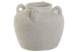 DKD Home Decor Jarrón de Gres con Asas Blanco