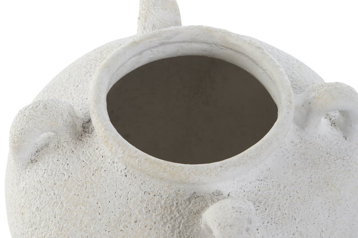 DKD Home Decor Jarrón de Gres con Asas Blanco